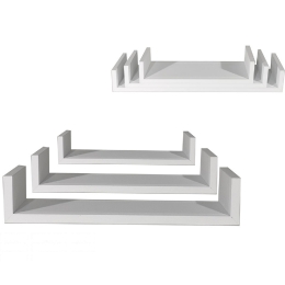 ΡΑΦΙΑ ΤΟΙΧΟΥ ΛΕΥΚΟ MDF 60X15.5X8CM 50X15.5X8CM 40X15.5X8CM 3ΤΜΧ