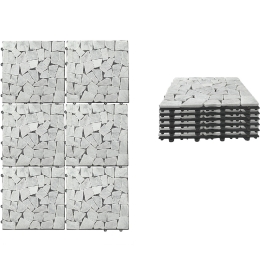 ΣΕΤ ΠΛΑΚΙΔΙΑ ΠΕΤΡΑ ΛΕΥΚΟ 30.5X30.5X2CM 6ΤΜΧ