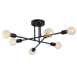 ΦΩΤΙΣΤΙΚΟ ΟΡΟΦΗΣ ΕΞΑΦΩΤΟ PWL-0102 PAKOWORLD Ε27 ΜΑΥΡΟ Φ64X30ΕΚ