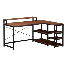 ΓΡΑΦΕΙΟ ΓΩΝΙΑΚΟ ΑΝΑΣΤΡΕΨΙΜΟ TEBUL PAKOWORLD MDF-METAL ΣΕ ΚΑΡΥΔΙ ΑΠΟΧΡΩΣΗ 130X60X88ΕΚ