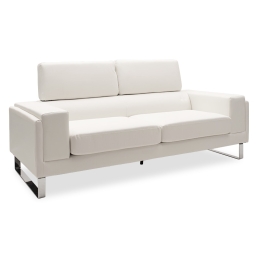 ΚΑΝΑΠΕΣ SHEA PAKOWORLD 3ΘΕΣΙΟΣ PU IVORY-INOX 198X80X87ΕΚ