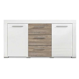 ΜΠΟΥΦΕΣ AVIO PAKOWORLD ΜΕ 3 ΣΥΡΤΑΡΙΑ ΧΡΩΜΑ GLOSS ΛΕΥΚΟ - ΚΑΦΕ 160X40X85ΕΚ