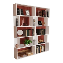ΒΙΒΛΙΟΘΗΚΗ BOOKY PAKOWORLD 12 ΡΑΦΙΩΝ ΛΕΥΚΟ ΜΕΛΑΜΙΝΗΣ 120X20X175ΕΚ