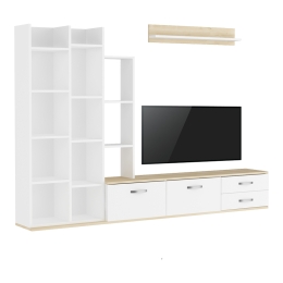 ΣΥΝΘΕΤΟ ΣΑΛΟΝΙΟΥ LEMAN PAKOWORLD ΣΕ ΛΕΥΚΗ-OAK ΑΠΟΧΡΩΣΗ 240X35X154ΕΚ
