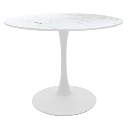 ΤΡΑΠΕΖΙ BALOU I PAKOWORLD MDF ΛΕΥΚΟ ΜΑΡΜΑΡΟΥ Φ120X75ΕΚ