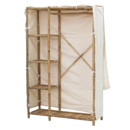 ΥΦΑΣΜΑΤΙΝΗ ΝΤΟΥΛΑΠΑ JAEL PAKOWORLD BAMBOO ΦΥΣΙΚΟ-ΕΚΡΟΥ 110X40X170ΕΚ