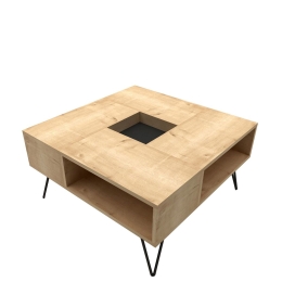 ΤΡΑΠΕΖΑΚΙ ΣΑΛΟΝΙΟΥ ARTELIBRE DONOUSA ΔΡΥΣ/ΜΑΥΡΟ 80X80X38.6CM