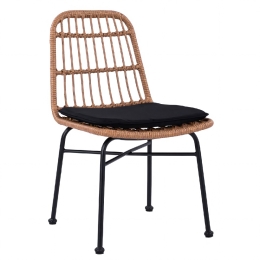 ΚΑΡΕΚΛΑ ΚΗΠΟΥ ARTELIBRE AFRANIUS ΦΥΣΙΚΟ/ΜΑΥΡΟ RATTAN/ΜΕΤΑΛΛΟ 47X50X85CM