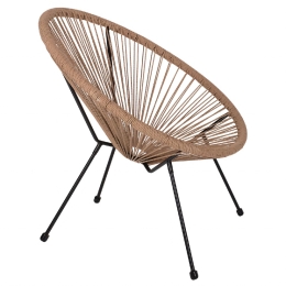 ΠΟΛΥΘΡΟΝΑ ΚΗΠΟΥ ARTELIBRE APRONIUS ΦΥΣΙΚΟ/ΜΑΥΡΟ RATTAN/ΜΕΤΑΛΛΟ 71X73X77CM