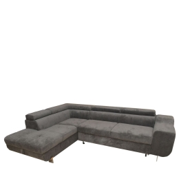 ΚΑΝΑΠΕΣ ΚΡΕΒΑΤΙ ΓΩΝΙΑΚΟΣ ARTELIBRE CASABLANCA ΣΚΟΥΡΟ ΓΚΡΙ 280X203X78-93CM