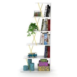 ΒΙΒΛΙΟΘΗΚΗ ARTELIBRE TARS MINI ΛΕΥΚΟ/ΚΙΤΡΙΝΟ 65X20X144CM