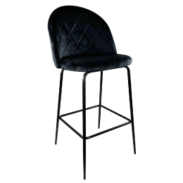 ΣΚΑΜΠΟ BAR ARTELIBRE UNDERHILL ΜΑΥΡΟ ΒΕΛΟΥΔΟ/ΜΕΤΑΛΛΟ 45X53X98CM