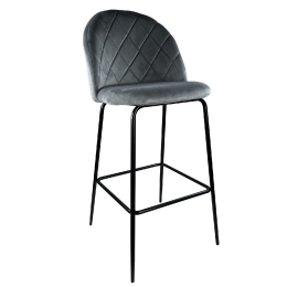 ΣΚΑΜΠΟ BAR ARTELIBRE UNDERHILL ΓΚΡΙ/ΜΑΥΡΟ ΒΕΛΟΥΔΟ/ΜΕΤΑΛΛΟ 45X53X98CM