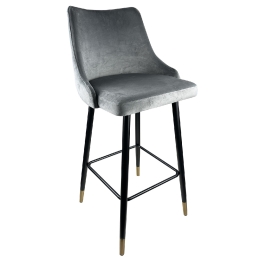 ΣΚΑΜΠΟ BAR ARTELIBRE MANHATTAN ΓΚΡΙ/ΜΑΥΡΟ ΒΕΛΟΥΔΟ/ΜΕΤΑΛΛΟ 51X57X110CM