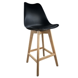ΣΚΑΜΠΟ BAR ARTELIBRE BRONX ΜΑΥΡΟ PP/PU/ΞΥΛΟ 57.5X49X105CM