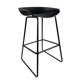 ΣΚΑΜΠΟ BAR ARTELIBRE VICTORY ΜΑΥΡΟ PP/ΜΕΤΑΛΛΟ 43X42X85CM