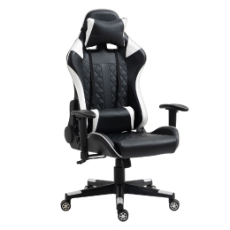 ΚΑΡΕΚΛΑ ΓΡΑΦΕΙΟΥ ARTELIBRE GAMING ENNIS ΜΑΥΡΟ/ΛΕΥΚΟ PVC 70X55X122-131CM