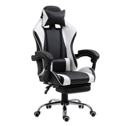 ΚΑΡΕΚΛΑ ΓΡΑΦΕΙΟΥ ARTELIBRE GAMING BRAY ΛΕΥΚΟ/ΜΑΥΡΟ PVC 67X50X120-127CM