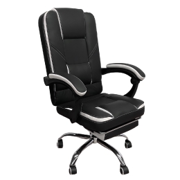 ΚΑΡΕΚΛΑ ΓΡΑΦΕΙΟΥ OPTISEAT ΜΑΥΡΟ/ΛΕΥΚΟ PVC/ΜΕΤΑΛΛΟ 67X65X105-115CM