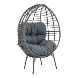 ΠΟΛΥΘΡΟΝΑ NESTIE  PAKOWORLD WICKER RATTAN ΓΚΡΙ-ΜΕΤΑΛΛΙΚΟ ΓΚΡΙ ΠΟΔΙ-ΓΚΡΙ ΜΑΞΙΛΑΡΙ 102X80X155ΕΚ