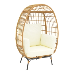 ΠΟΛΥΘΡΟΝΑ FROX PAKOWORLD WICKER RATTAN ΦΥΣΙΚΟ-ΜΕΤΑΛΛΙΚΟ ΦΥΣΙΚΟ-ΜΑΥΡΟ ΠΟΔΙ-ΜΠΕΖ ΜΑΞΙΛΑΡΙ 96X76X145ΕΚ