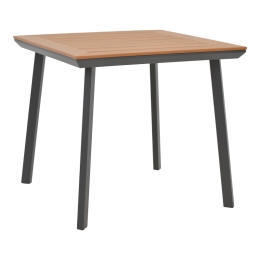 ΤΡΑΠΕΖΙ SYNERGY PAKOWORLD ΑΛΟΥΜΙΝΙΟ ΑΝΘΡΑΚΙ-PLYWOOD ΦΥΣΙΚΟ 80X80X74ΕΚ