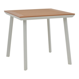 ΤΡΑΠΕΖΙ SYNERGY PAKOWORLD ΑΛΟΥΜΙΝΙΟ ΛΕΥΚΟ-PLYWOOD ΦΥΣΙΚΟ 80X80X74ΕΚ