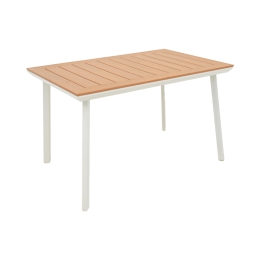 ΤΡΑΠΕΖΙ GRIFFITH PAKOWORLD ΛΕΥΚΟ ΑΛΟΥΜΙΝΙΟ ΚΑΙ PLYWOOD ΣΕ ΦΥΣΙΚΗ ΑΠΟΧΡΩΣΗ 120X80X74ΕΚ