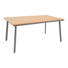 ΤΡΑΠΕΖΙ GRIFFITH PAKOWORLD ΑΝΘΡΑΚΙ ΑΛΟΥΜΙΝΙΟ ΚΑΙ PLYWOOD ΣΕ ΦΥΣΙΚΗ ΑΠΟΧΡΩΣΗ 160X80X74ΕΚ