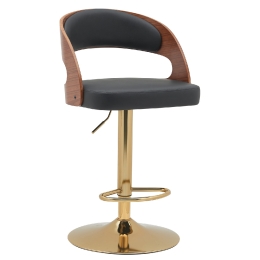 ΣΚΑΜΠΟ BAR ARTELIBRE SINDRI ΜΑΥΡΟ/ΚΑΦΕ ΞΥΛΟ/PU/ΑΛΟΥΜΙΝΙΟ 48X49X91-112CM