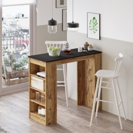 ΤΡΑΠΕΖΙ BAR ARTELIBRE BROCKLEY ΠΕΥΚΟ/ΜΑΥΡΟ ΜΟΡΙΟΣΑΝΙΔΑ 120X51.6X101.8CM