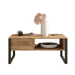 ΤΡΑΠΕΖΙ ΣΑΛΟΝΙΟΥ HONORA PAKOWORLD OAK-ΜΑΥΡΟ 100X60X44,5ΕΚ
