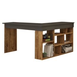 ΓΡΑΦΕΙΟ ΓΩΝΙΑΚΟ ROSALINE PAKOWORLD ΑΝΘΡΑΚΙ-OAK 120X129X72ΕΚ