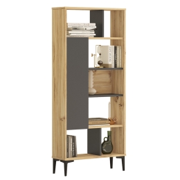 ΒΙΒΛΙΟΘΗΚΗ NEVILLE PAKOWORLD ΦΥΣΙΚΟ-ΑΝΘΡΑΚΙ 72X25X163.3ΕΚ