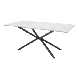 ΤΡΑΠΕΖΙ DINNY PAKOWORLD ΓΚΡΙ ΜΑΡΜΑΡΟΥ MDF-ΜΑΥΡΟ ΜΕΤΑΛΛΟ 180X90X75ΕΚ