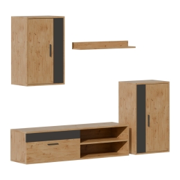 ΣΥΝΘΕΤΟ ΣΑΛΟΝΙΟΥ ZARIFA PAKOWORLD OAK-ΜΑΥΡΟ ΜΕΛΑΜΙΝΗΣ 190X35X190ΕΚ