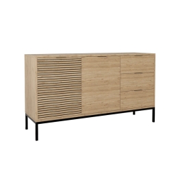 ΜΠΟΥΦΕΣ LEODRIF PAKOWORLD ΜΕΛΑΜΙΝΗΣ OAK-ΜΑΥΡΟ 140X40X80ΕΚ