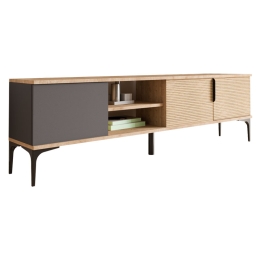 ΕΠΙΠΛΟ ΤΗΛΕΟΡΑΣΗΣ KOWEL PAKOWORLD ΜΕΛΑΜΙΝΗΣ ΑΝΘΡΑΚΙ-OAK 180X34X51ΕΚ