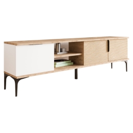 ΕΠΙΠΛΟ ΤΗΛΕΟΡΑΣΗΣ KOWEL PAKOWORLD ΜΕΛΑΜΙΝΗΣ ΛΕΥΚΟ-OAK 180X34X51ΕΚ