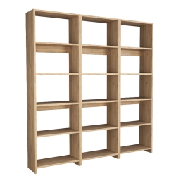 ΒΙΒΛΙΟΘΗΚΗ RABUKU PAKOWORLD ΣΕ OAK  ΑΠΟΧΡΩΣΗ 146X22X160ΕΚ