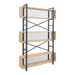 ΒΙΒΛΙΟΘΗΚΗ FIFER PAKOWORLD ΣΕ OAK-ΜΑΥΡΗ ΑΠΟΧΡΩΣΗ 120X28X185ΕΚ