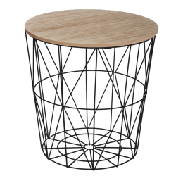 ΒΟΗΘΗΤΙΚΟ ΤΡΑΠΕΖΙ KUMI PAKOWORLD MDF ΕΠΙΦΑΝΕΙΑ OAK ΚΑΙ ΜΕΤΑΛΛΟ ΣΕ ΜΑΥΡΗ ΑΠΟΧΡΩΣΗ Φ40X41ΕΚ