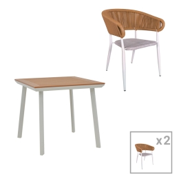 ΤΡΑΠΕΖΑΡΙΑ SYNERGY-RAVEN ΣΕΤ 3ΤΕΜ PAKOWORLD ΛΕΥΚΟ ΑΛΟΥΜΙΝΙΟ ΚΑΙ PLYWOOD ΣΕ ΦΥΣΙΚΟ ΧΡΩΜΑ 80X80X74ΕΚ