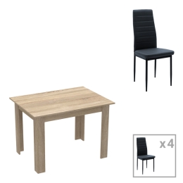 ΤΡΑΠΕΖΑΡΙΑ MANKA-PARKER PAKOWORLD ΣΕΤ 5ΤΕΜ MDF ΣΕ ΜΑΥΡΗ-SONOMA ΑΠΟΧΡΩΣΗ 110X80X77ΕΚ