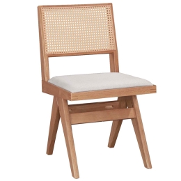 ΚΑΡΕΚΛΑ WINSLOW PAKOWORLD ΞΥΛΟ RUBBERWOOD ΑΝΟΙΚΤΟ ΚΑΡΥΔΙ-PVC RATTAN ΦΥΣΙΚΟ-ΥΦΑΣΜΑ ΓΚΡΙ