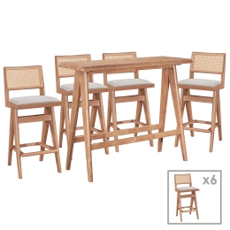 ΤΡΑΠΕΖΑΡΙΑ ΜΠΑΡ WINSLOW PAKOWORLD ΣΕΤ 7ΤΕΜ ΞΥΛΟ RUBBERWOOD ΑΝΟΙΧΤΟ ΚΑΡΥΔΙ 120X45X100ΕΚ