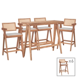 ΤΡΑΠΕΖΑΡΙΑ ΜΠΑΡ WINSLOW I PAKOWORLD ΣΕΤ 7ΤΕΜ ΞΥΛΟ RUBBERWOOD ΑΝΟΙΧΤΟ ΚΑΡΥΔΙ 120X45X100ΕΚ