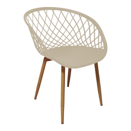 ΠΟΛΥΘΡΟΝΑ EZRA PAKOWORLD CAPPUCCINO PP-ΠΟΔΙ ΦΥΣΙΚΟ ΜΕΤΑΛΛΟ 62X42X82ΕΚ