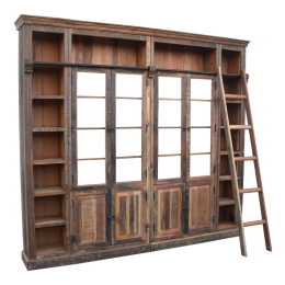 ΒΙΒΛΙΟΘΗΚΗ LIBRARDY INART ΑΝΤΙΚΕ ΚΑΡΥΔΙ ΜΑΣΙΦ MANGO ΞΥΛΟ 247X35X220ΕΚ