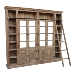 ΒΙΒΛΙΟΘΗΚΗ LIBRARDY INART LIME WASH ΜΑΣΙΦ MANGO ΞΥΛΟ 247X35X220ΕΚ